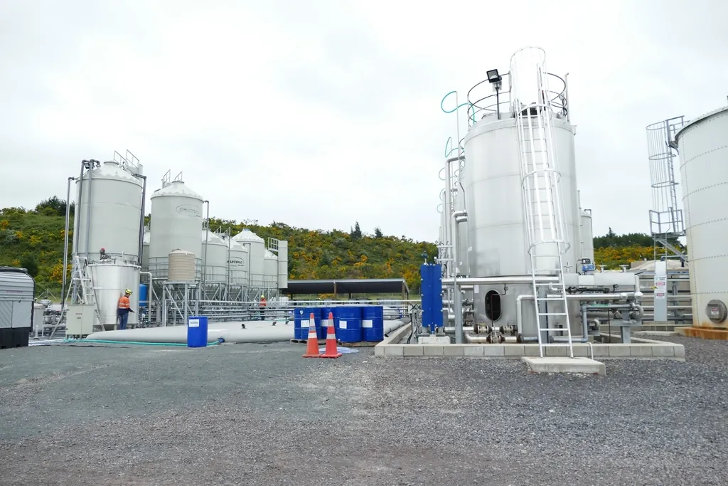 Tanks and equipment at a water treatment plant
